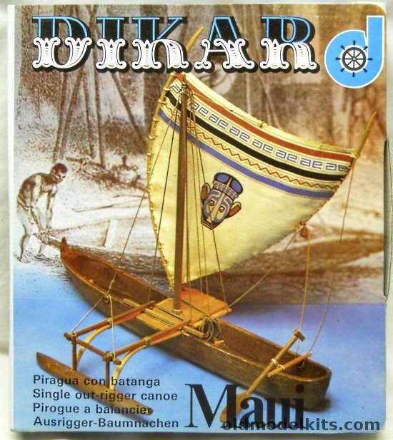 Dikar Maui Single Out-Rigger Polynesian Canoe, 151 plastic model kit